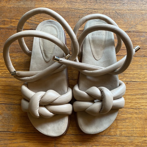 Alexandre Birman V-Knot Padded Leather Sandals in Beige Cream Sz. 37.5 - Picture 2 of 4